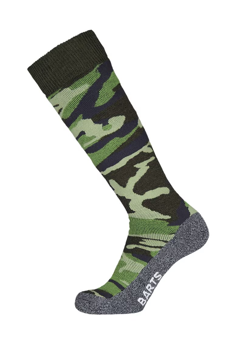 Barts Sosete lungi din amestec de lana - Gri melange/Kaki inchis/Verde lime