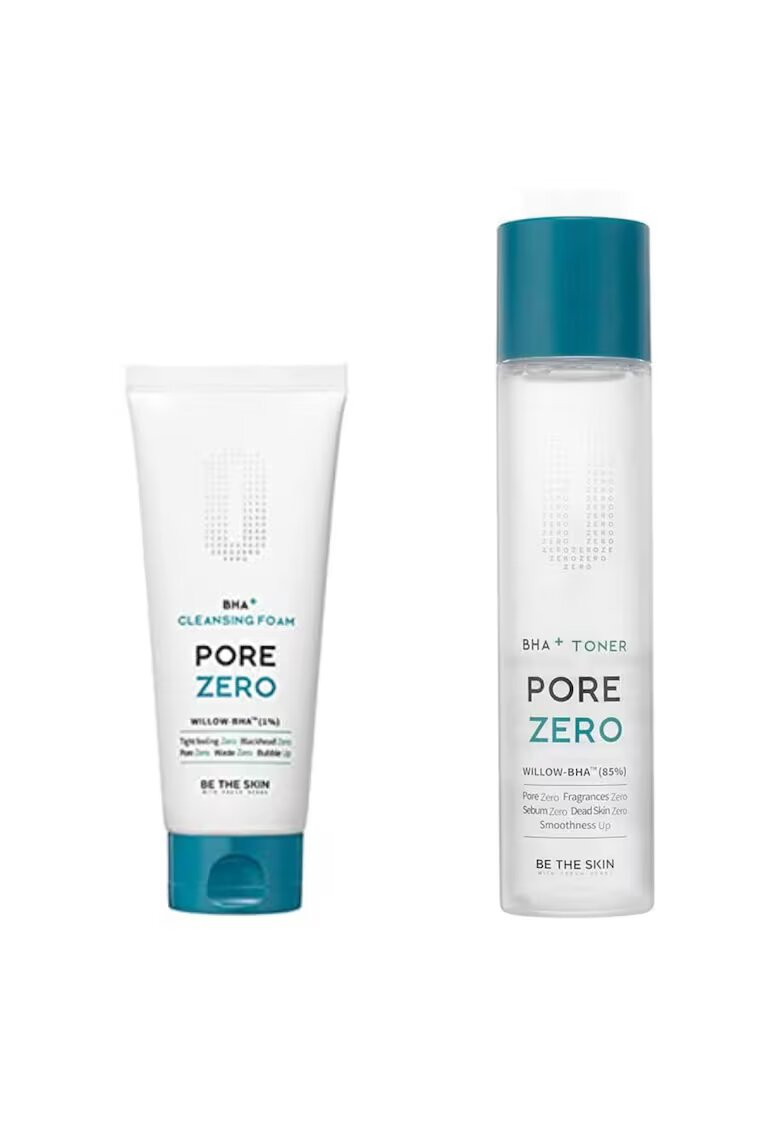 Be The Skin Set BHA+ PORE ZERO: Spuma de curatare 150g + Toner matifiant 150ml - pentru ten gras - echilibrare pH