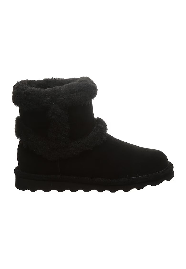 BEARPAW Ghete din piele intoarsa cu captuseala din lana - Negru stins