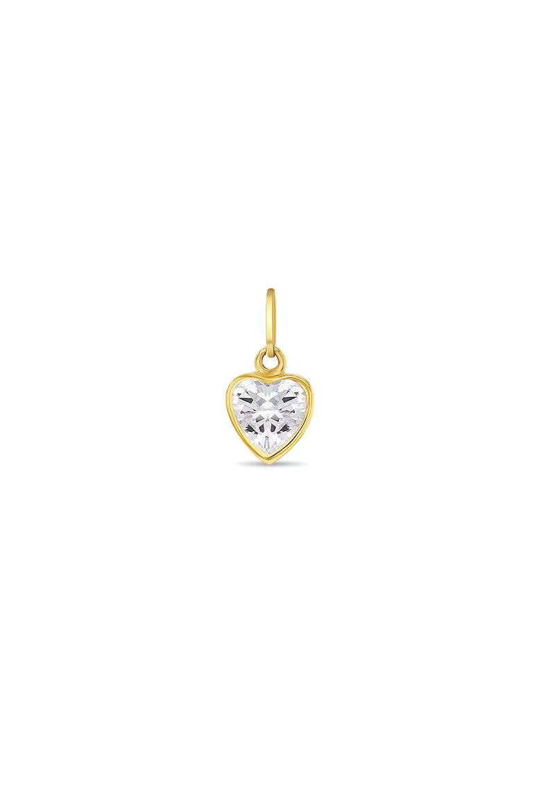 Bebe Gold Pandant din Aur 14K pentru Copii - forma Inima cu Piatra CZ