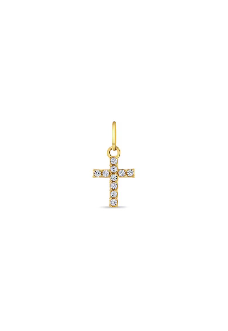 Bebe Gold Pandant din Aur 14K pentru Copii - model Cruce cu Pietre CZ