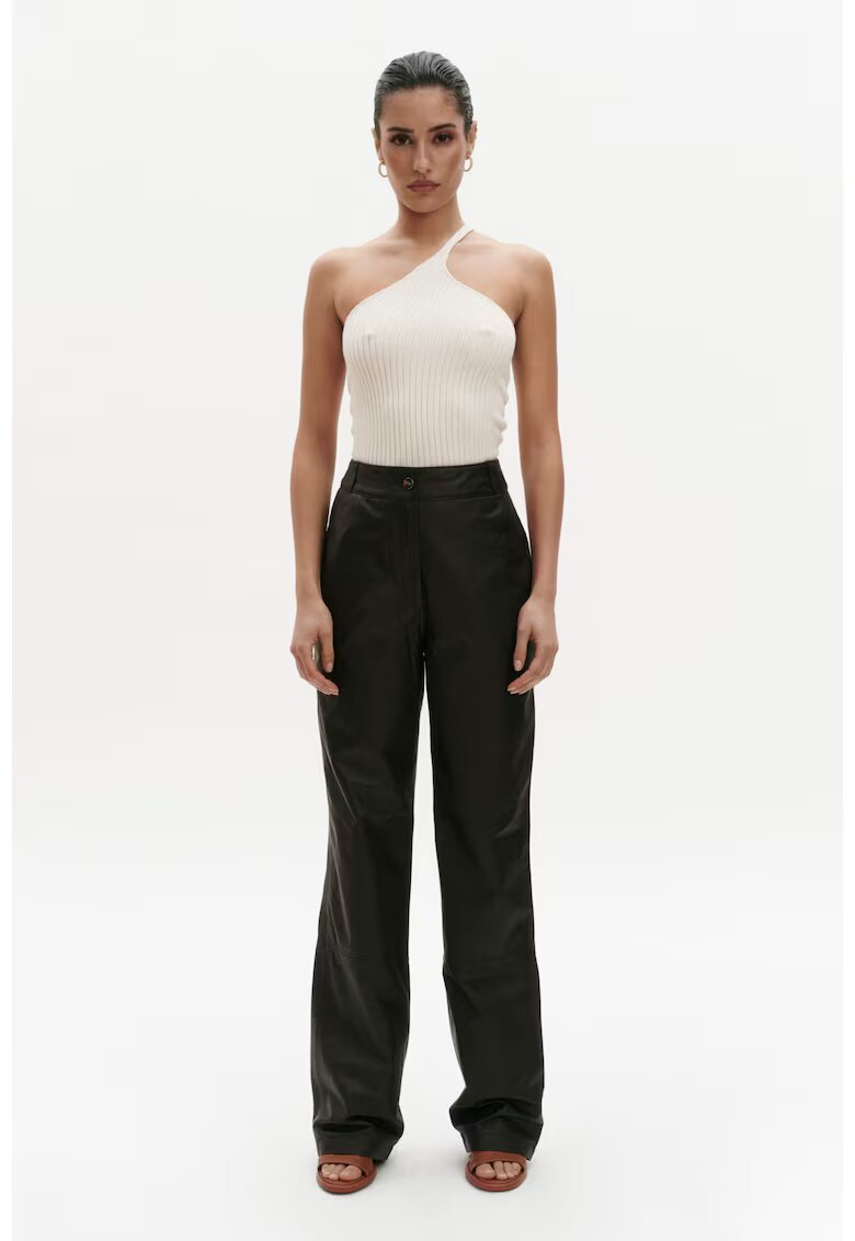 Benu Pantaloni De Piele - Negru