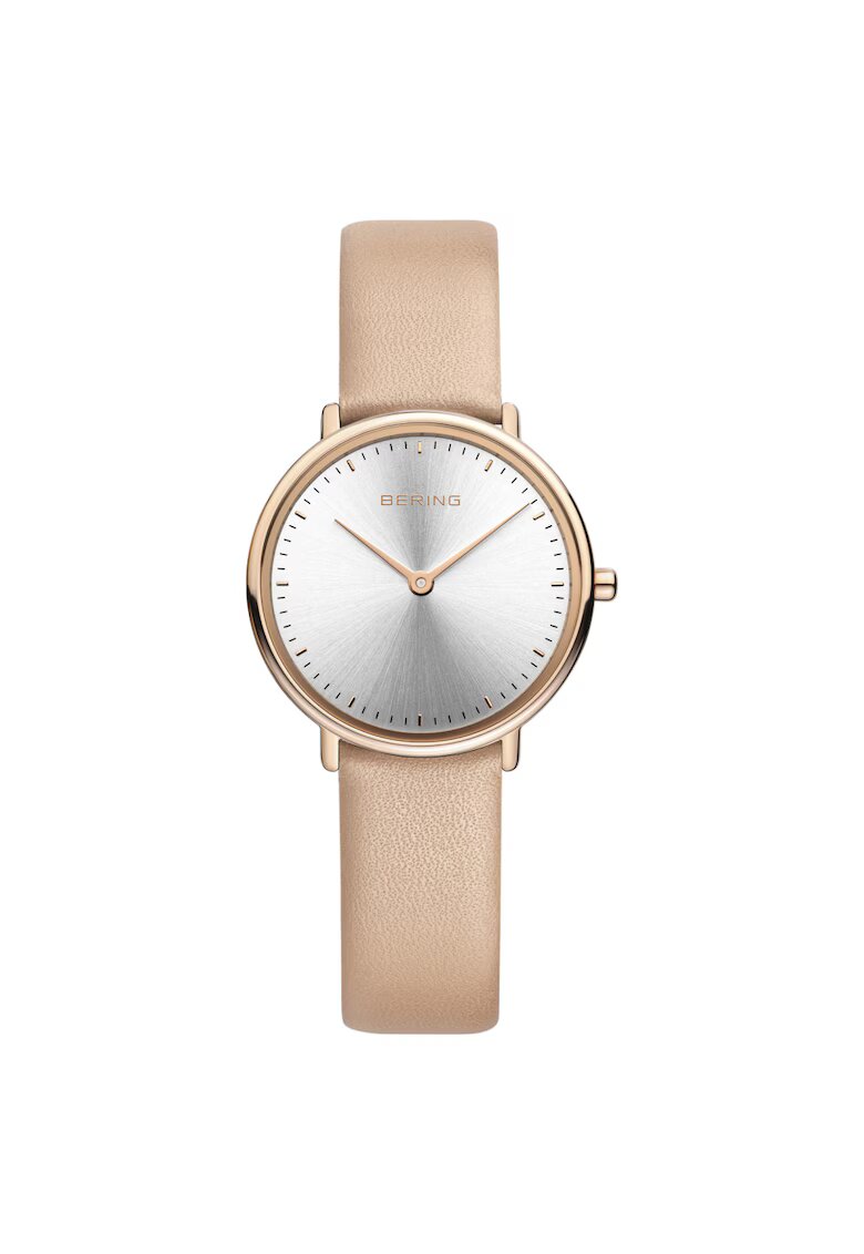 Bering Ceas dama - Inox/piele - Roz