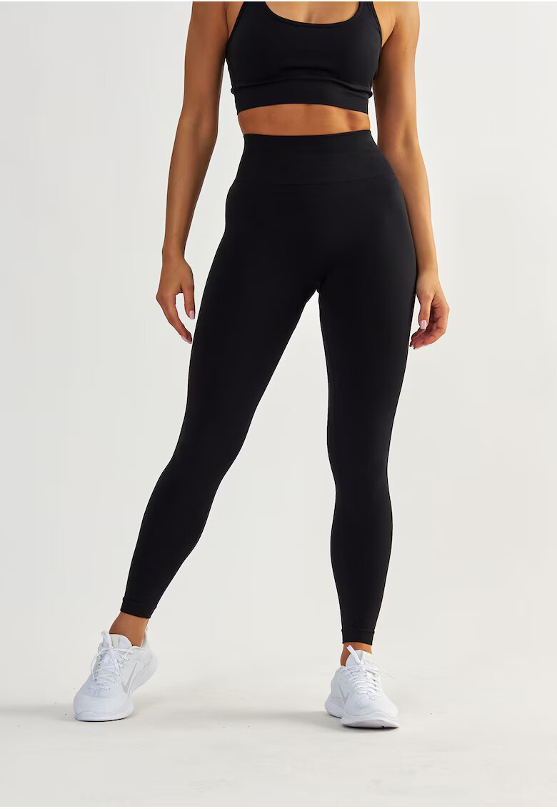 BeShaped Colanti crop cu talie inalta pentru antrenament - Negru