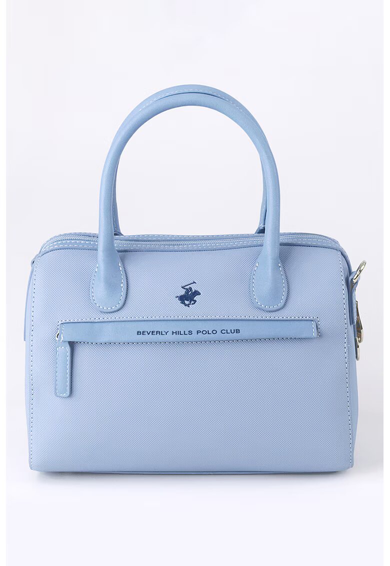 Beverly Hills Polo Club Geanta bowler de piele ecologica - Albastru deschis