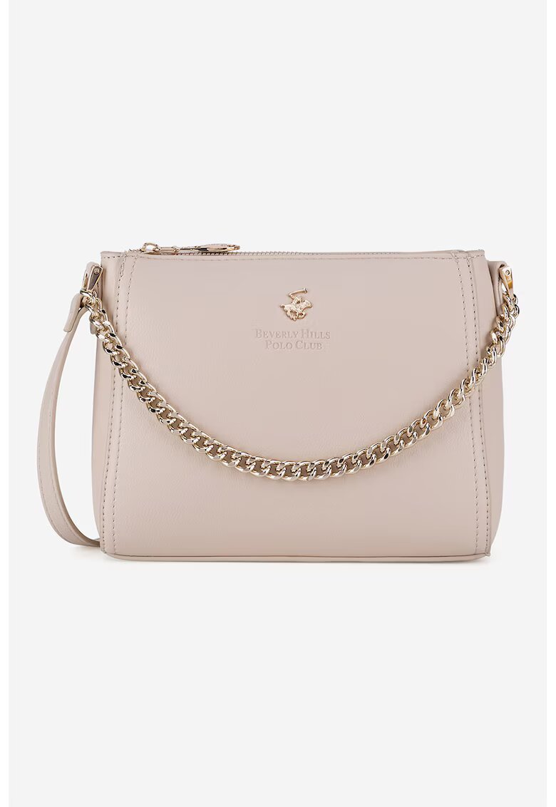 Beverly Hills Polo Club Geanta crossbody de piele ecologica - Alb fildes