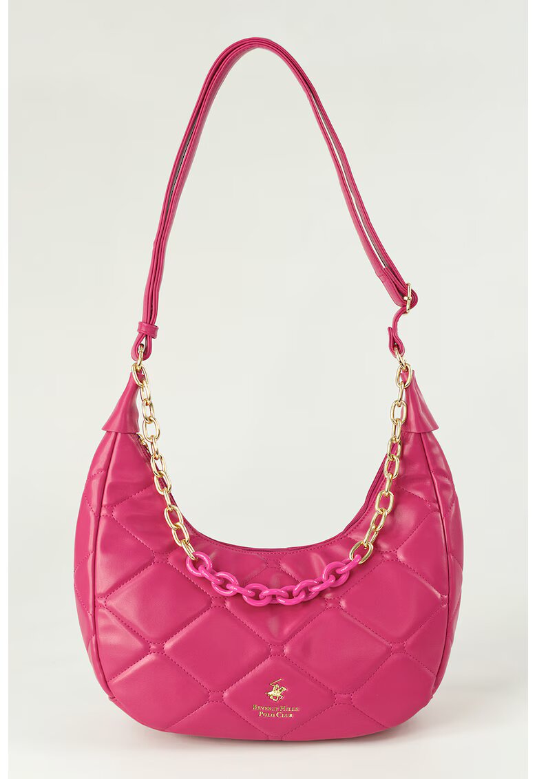 Beverly Hills Polo Club Geanta de piele ecologica cu bareta de umar - Fucsia