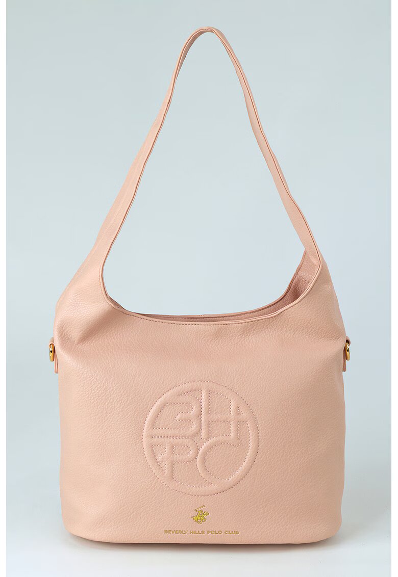 Beverly Hills Polo Club Geanta hobo de piele ecologica - Roz prafuit
