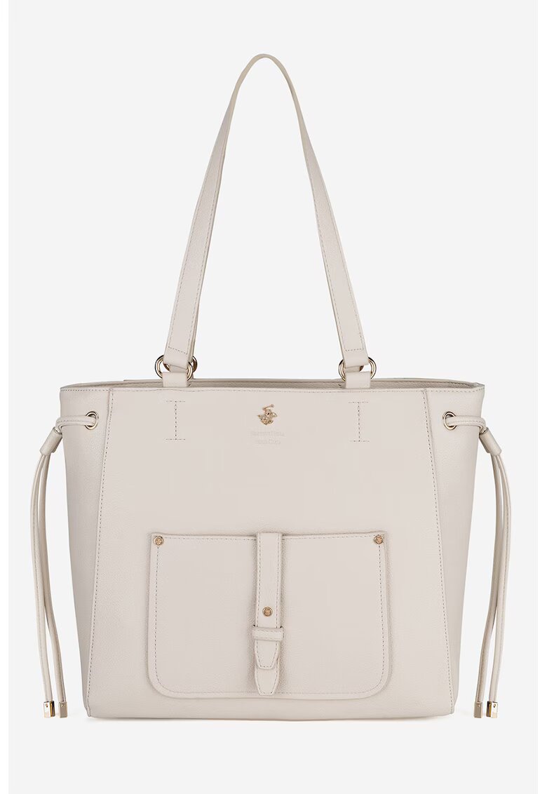 Beverly Hills Polo Club Geanta shopper de piele ecologica - Alb murdar