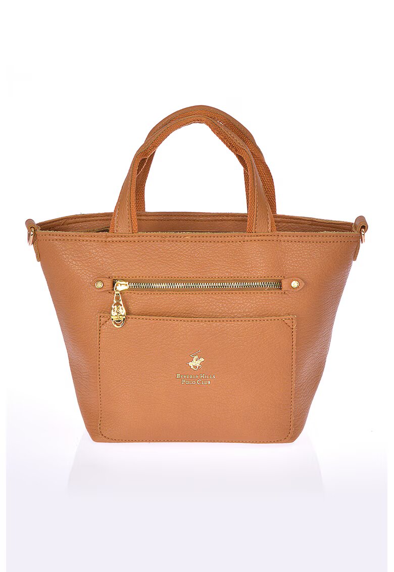 Beverly Hills Polo Club Geanta tote de piele ecologica cu bareta detasabila - Portocaliu mandarina