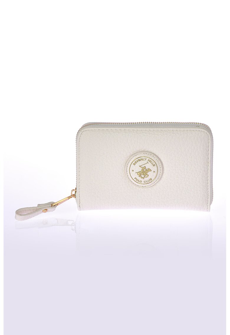 Beverly Hills Polo Club Portofel de piele ecologica cu logo metalic - Crem