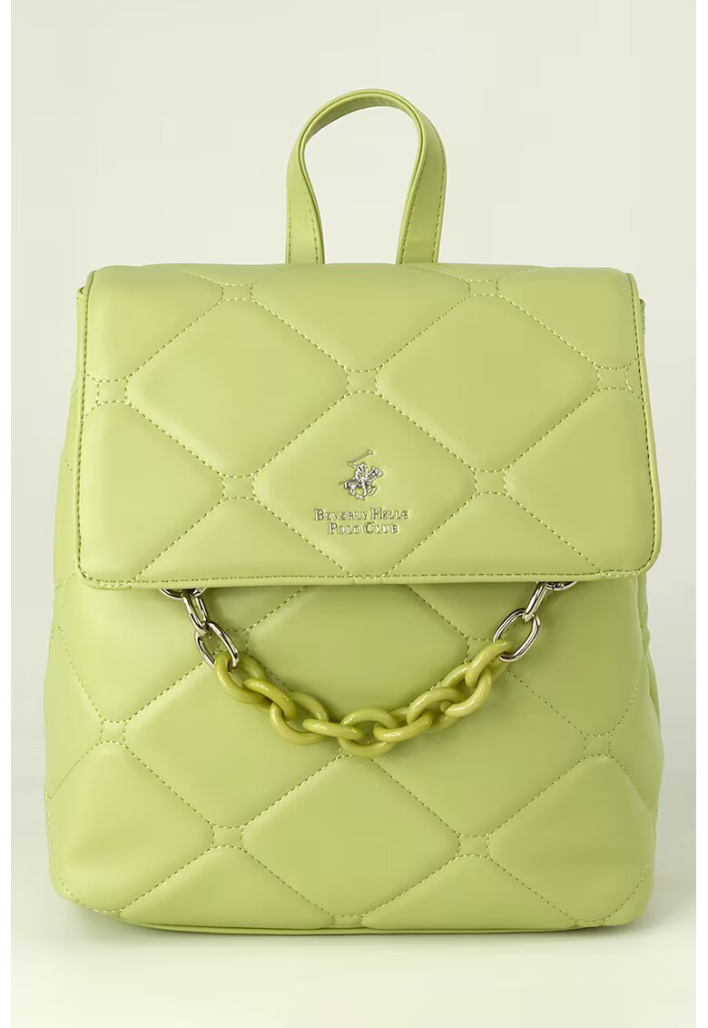 Beverly Hills Polo Club Rucsac matlasat de piele ecologica - Verde deschis