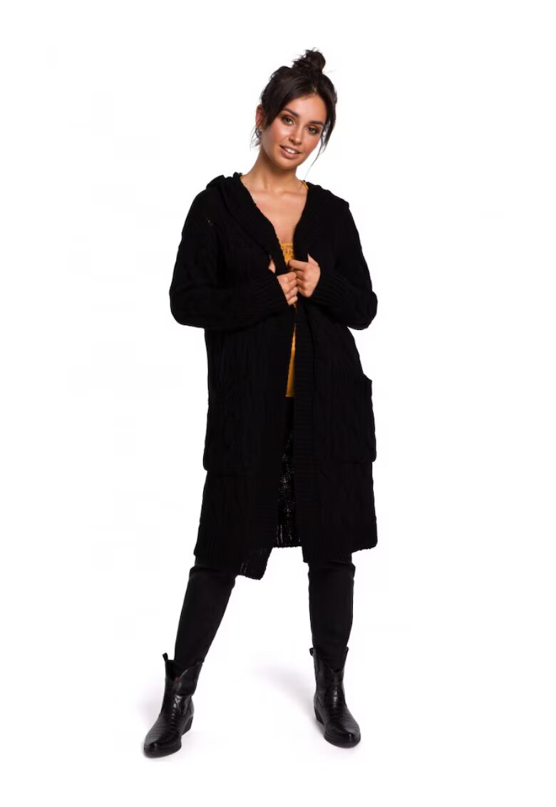 BeWear Cardigan cu gluga - Acril - Negru