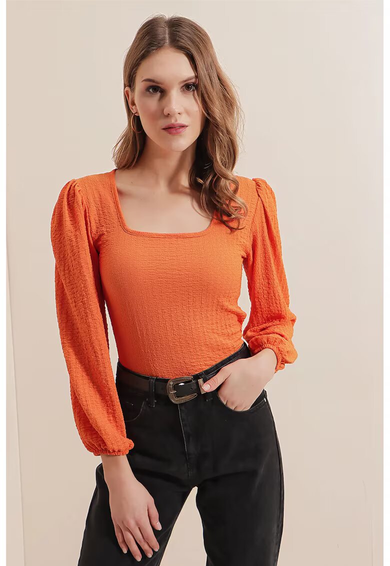 Big Dart Bluza dama - HiCCUP - decolteu patrat - poliester/lycra - portocaliu