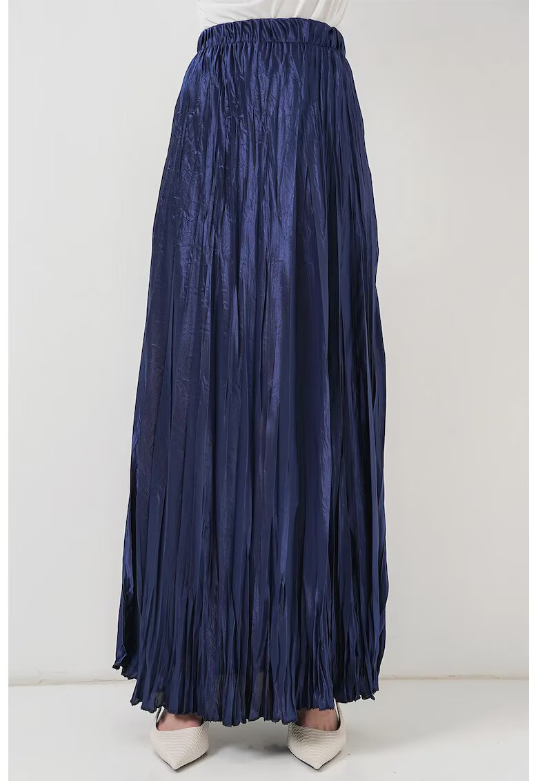 Big Dart Fusta maxi - HiCCUP - texturata - albastra - satin