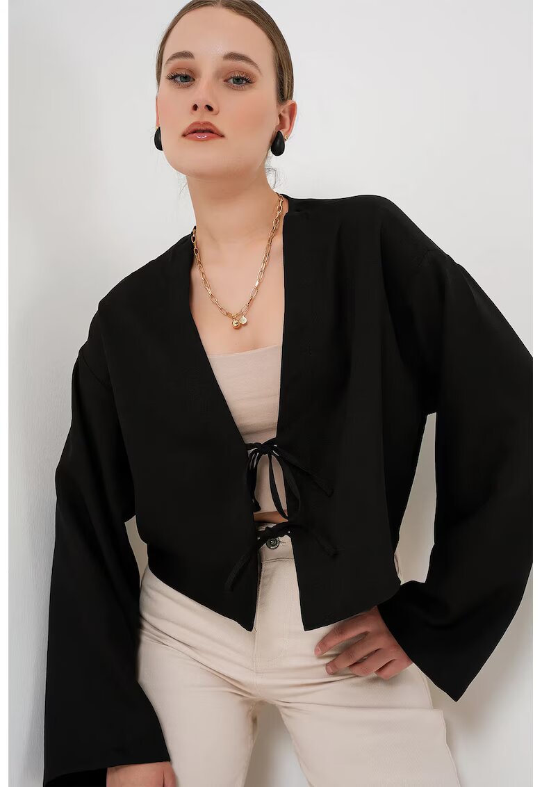 Big Dart Kimono - BigDart - Decolteu in V - Negru -