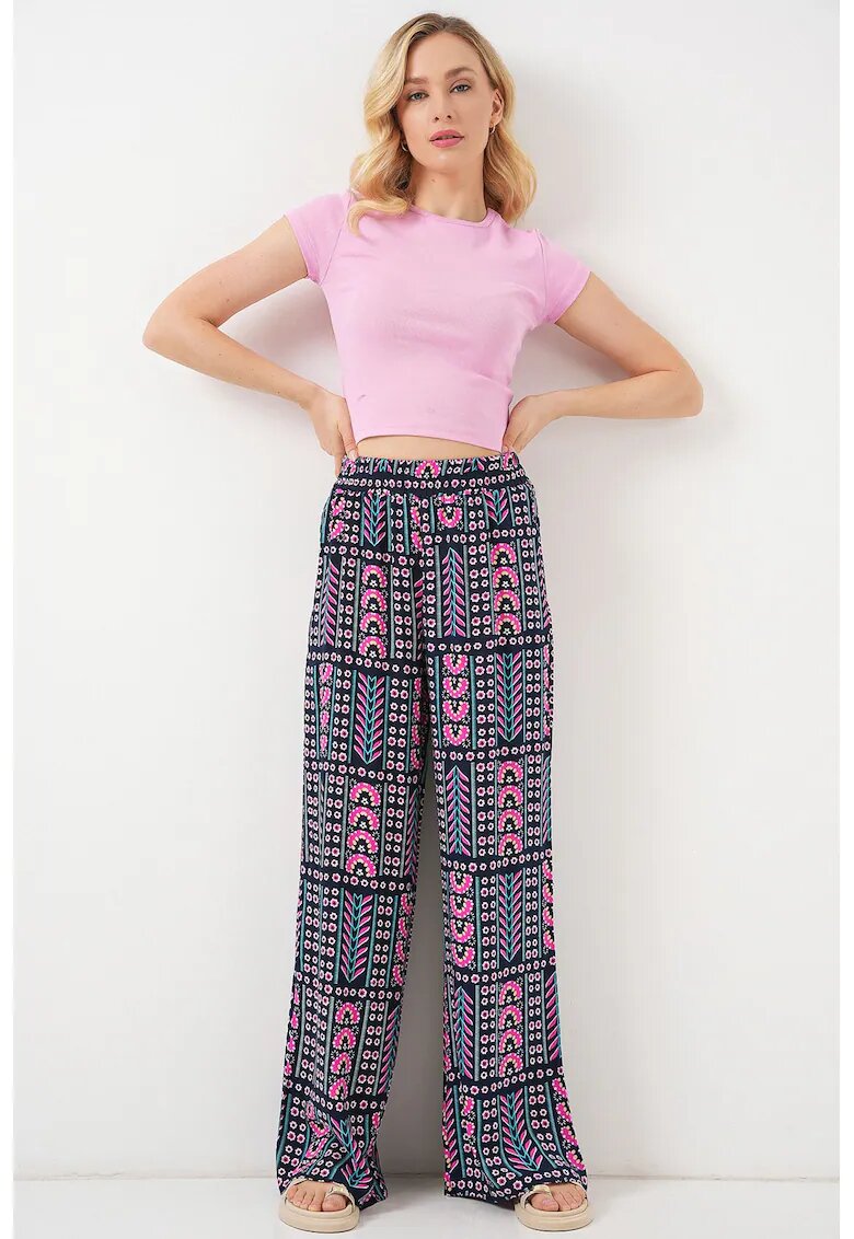 Big Dart Pantaloni dama - HiCCUP - Talie inalta - Textil - Bleumarin
