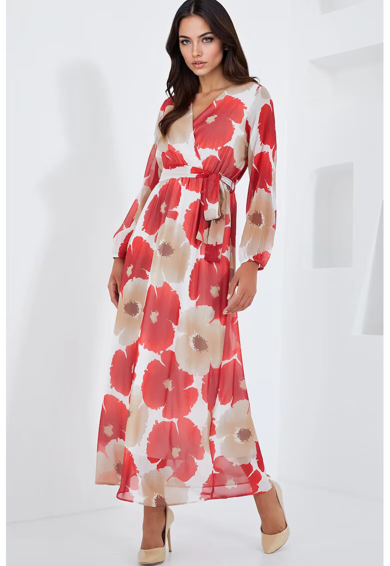 Big Dart Rochie maxi dama HiCCUP - cu decolteu in V - poliester - multicolor