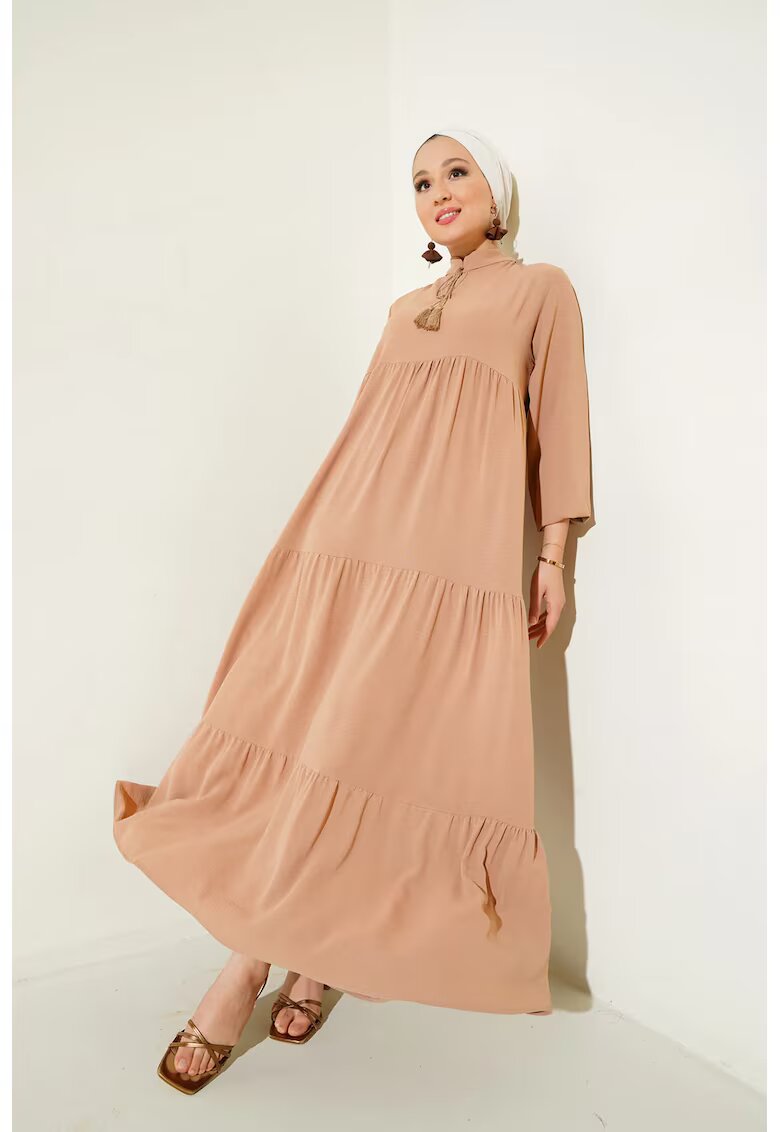Big Dart Rochie maxi dama - HiCCUP - poliester/lycra - lejera - maro