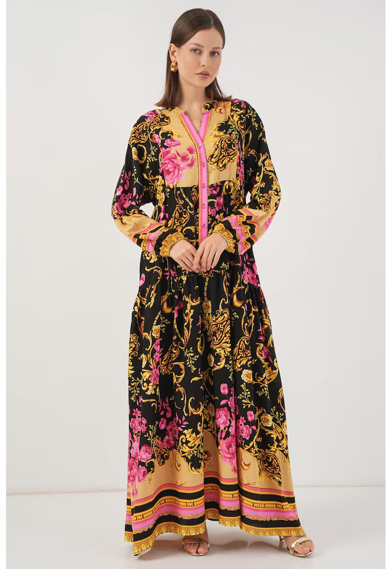 Big Dart Rochie maxi - HiCCUP BDART - inchidere cu nasturi - textil - galben
