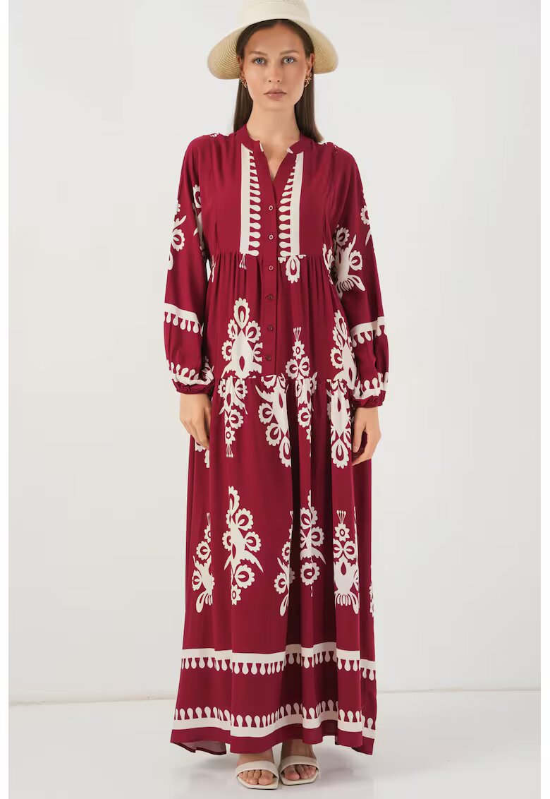 Big Dart Rochie maxi - HiCCUP BDART - inchidere cu nasturi - textil - mauve