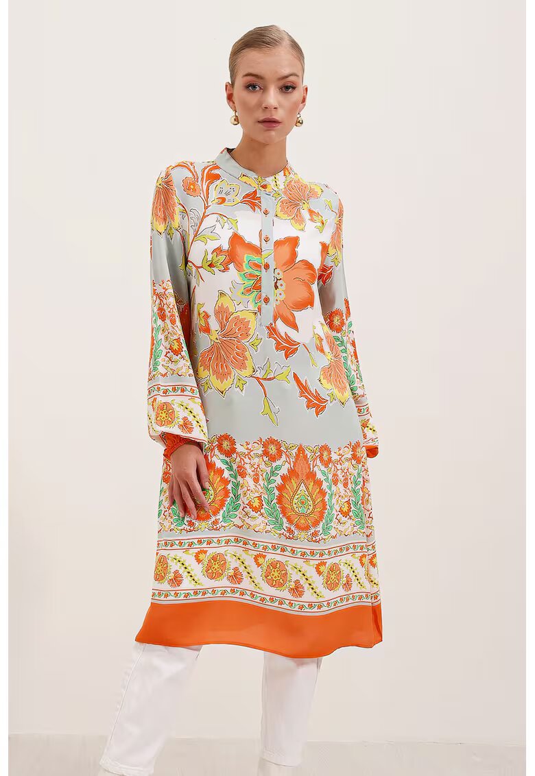 Big Dart Rochie Midi - HiCCUP - model BDART - tangerine - viscoza