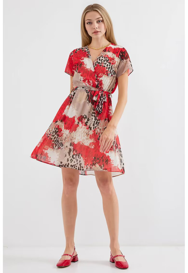 Big Dart Rochie mini dama HiCCUP - imprimeu floral - decolteu V - textil - multicolor