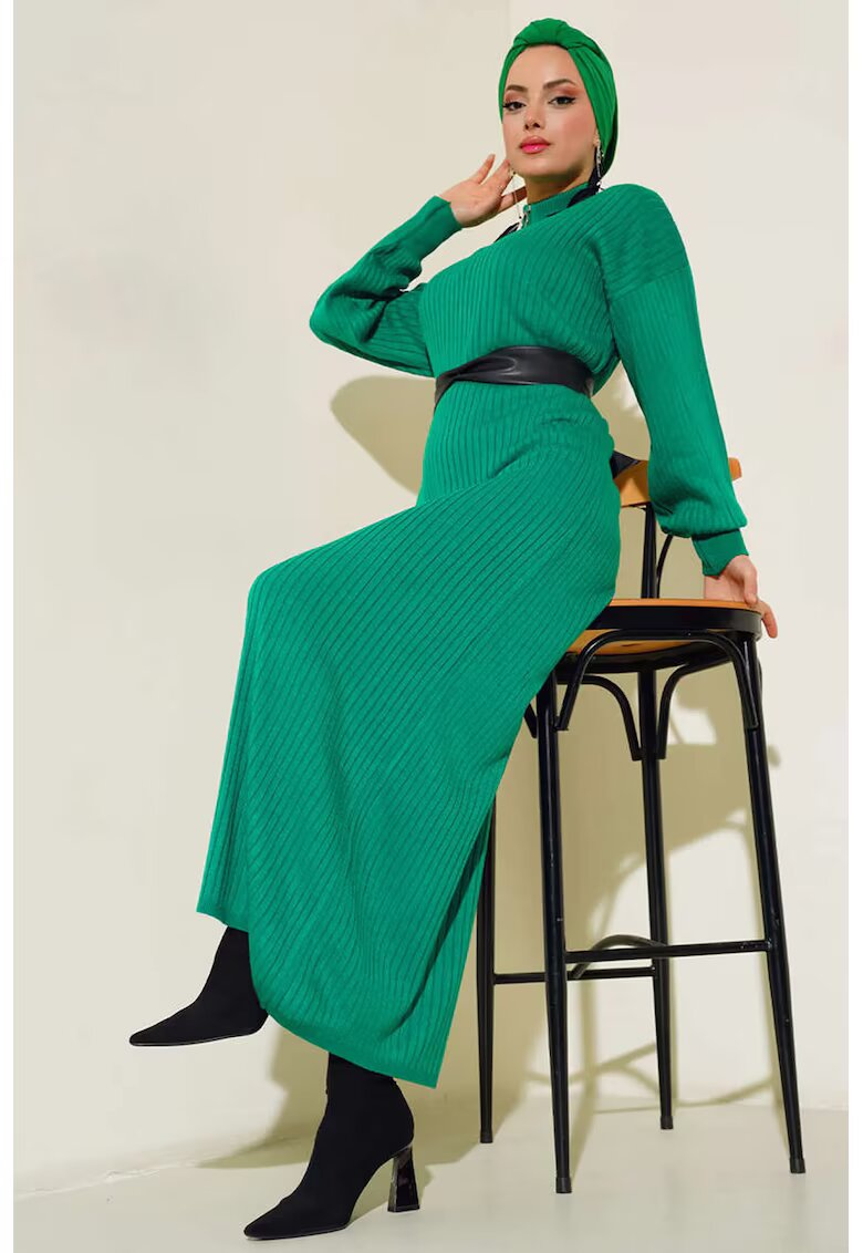Big Dart Rochie - Tricot - Verde -