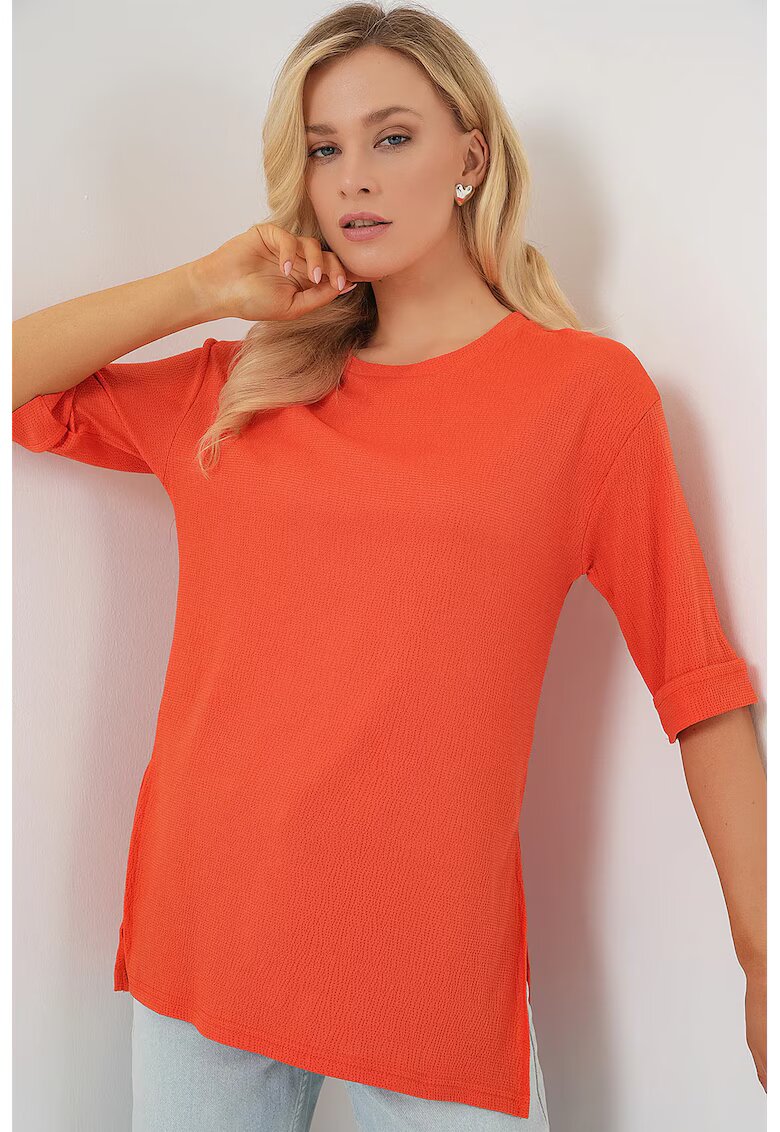 Big Dart Tricou dama - HiCCUP - texturat - portocaliu - poliester - maneca scurta