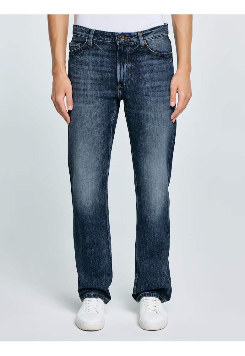 Big Star Blugi barbati drepti - 5 buzunare - bleumarin - denim cu lyocell
