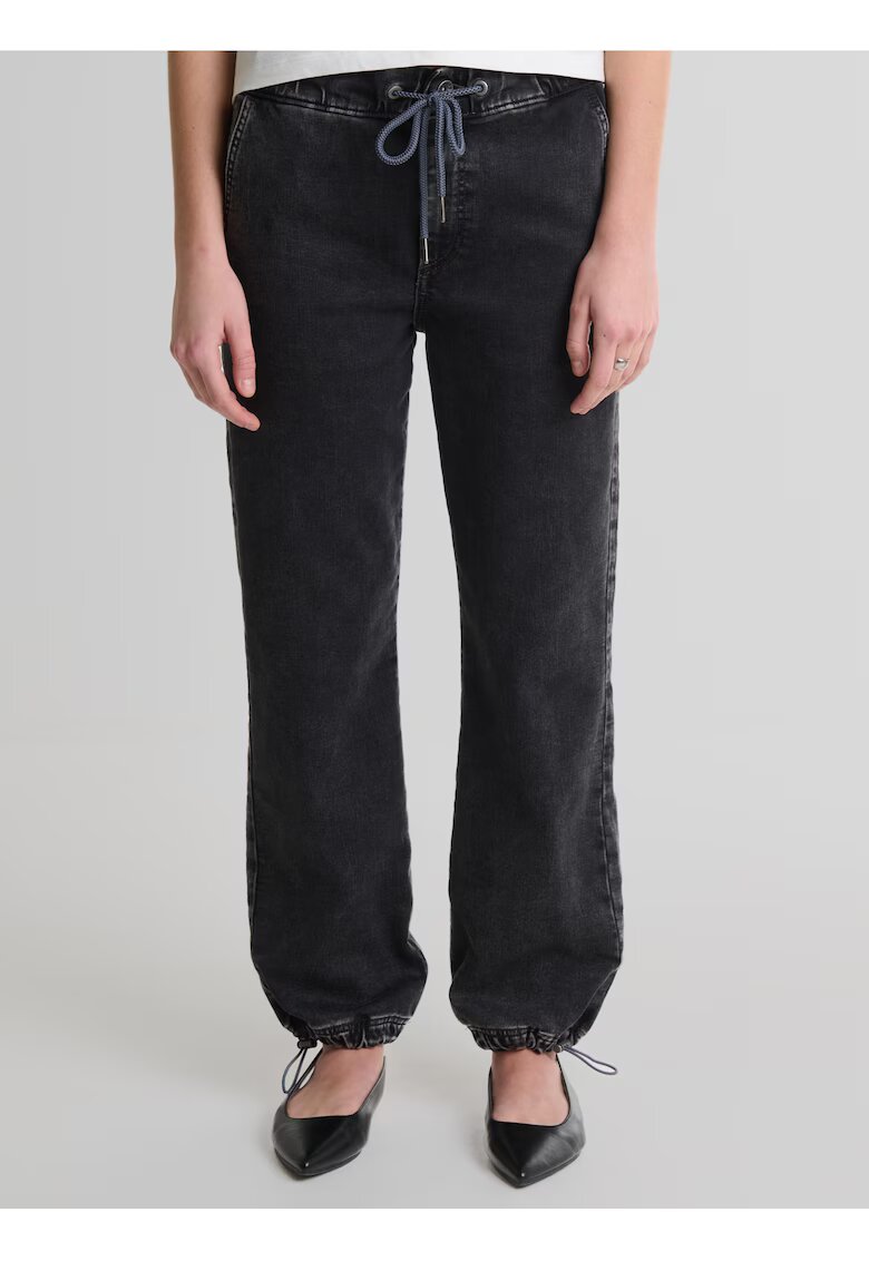 Big Star Blugi dama Robbin 919 - negri - croiala larga - denim moale - tiv reglabil