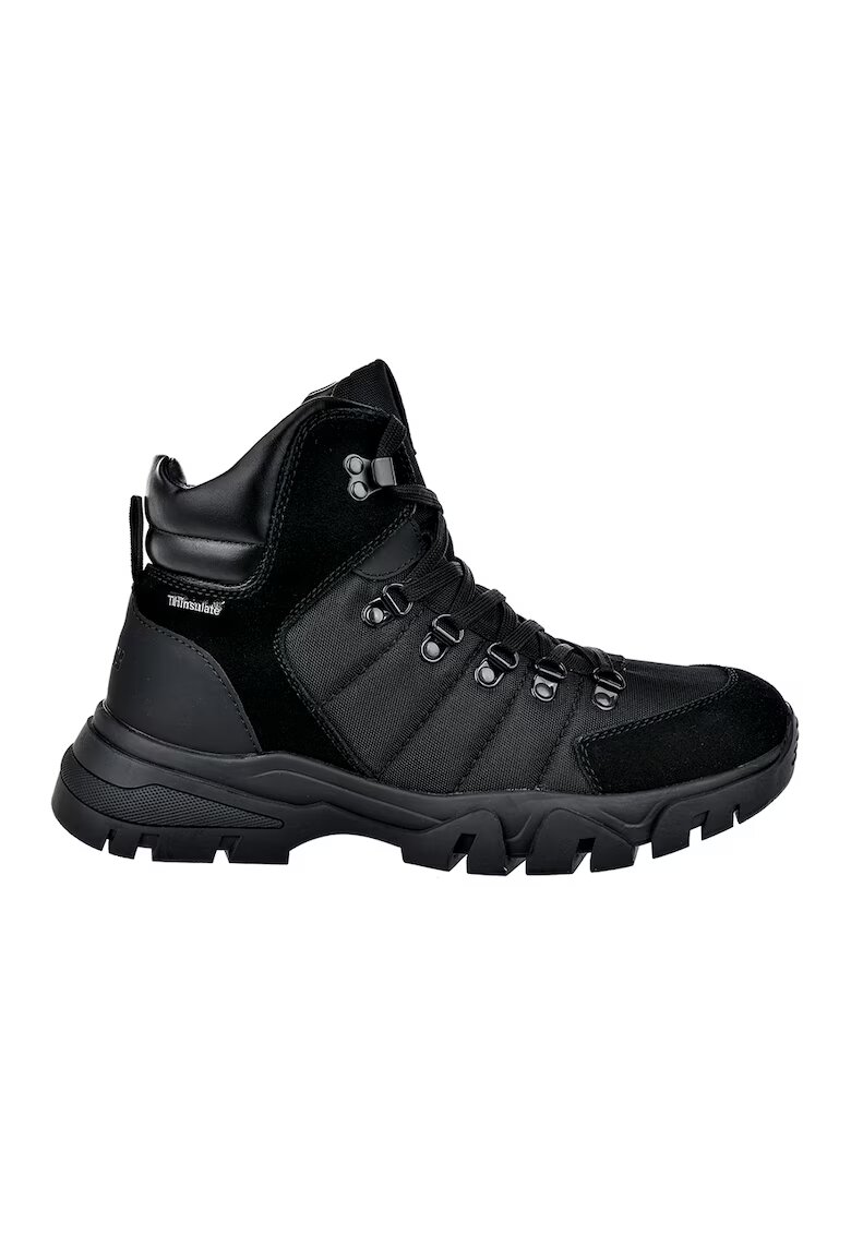 Big Star Bocanci cu garnituri din piele intoarsa - Negru/Gri inchis