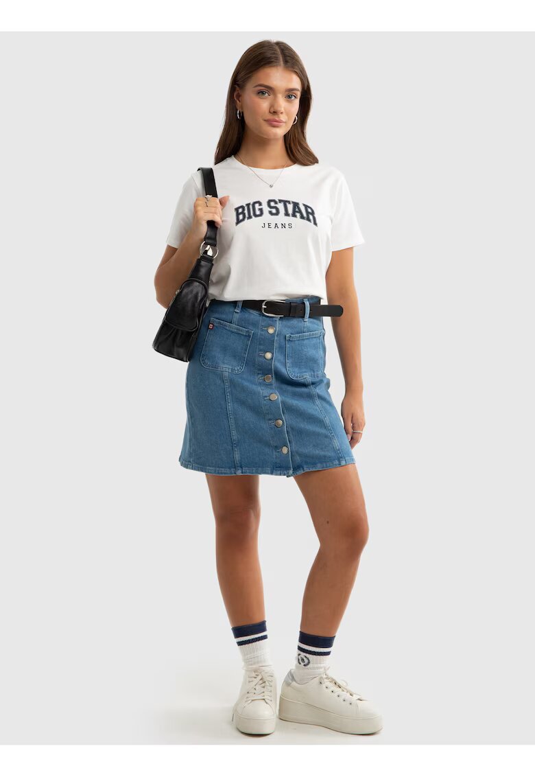 Big Star Fusta scurta din denim Olive