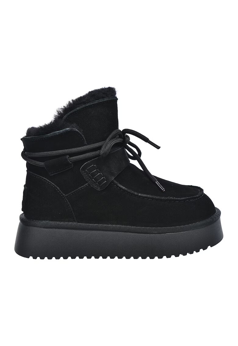 Big Star Ghete de piele intoarsa cu captuseala de blana sintetica - Negru