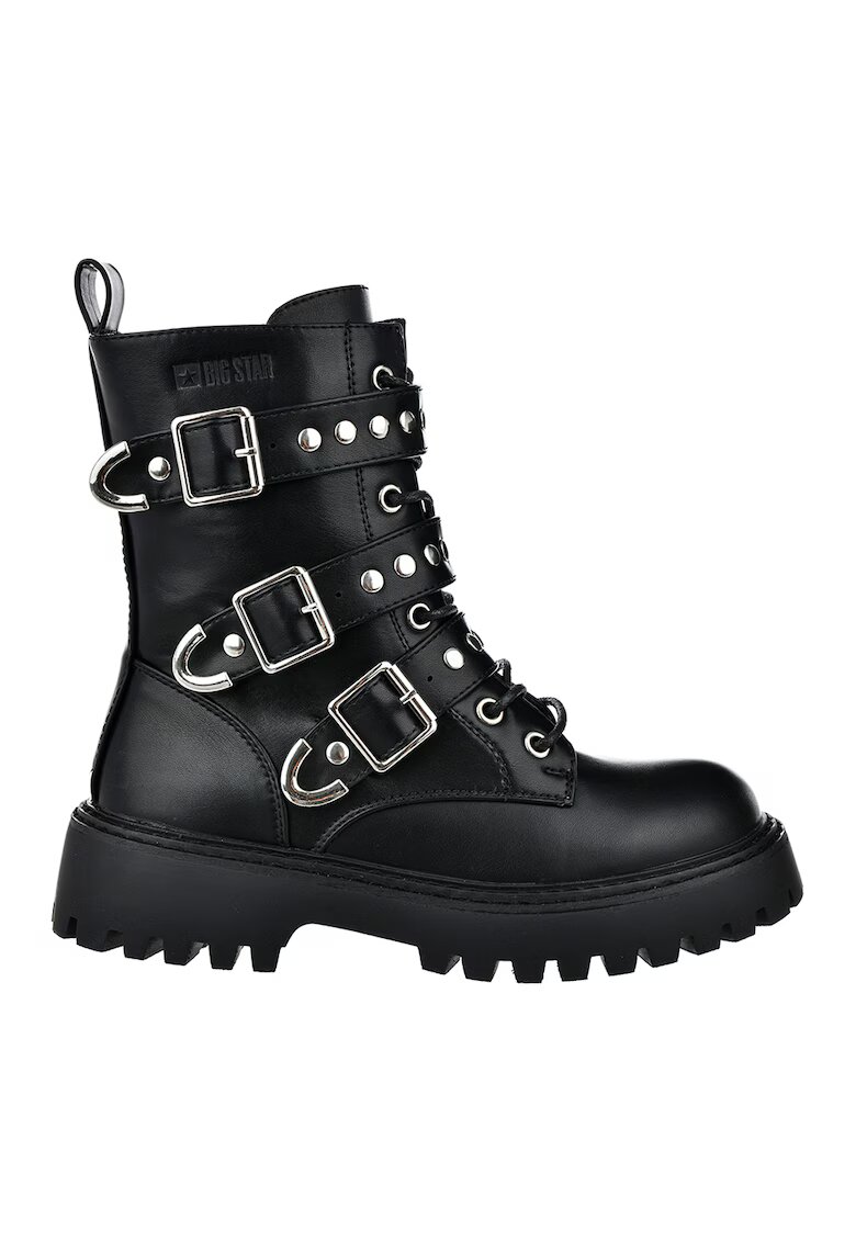Big Star Ghete din piele ecologica cu model cu catarama - Negru