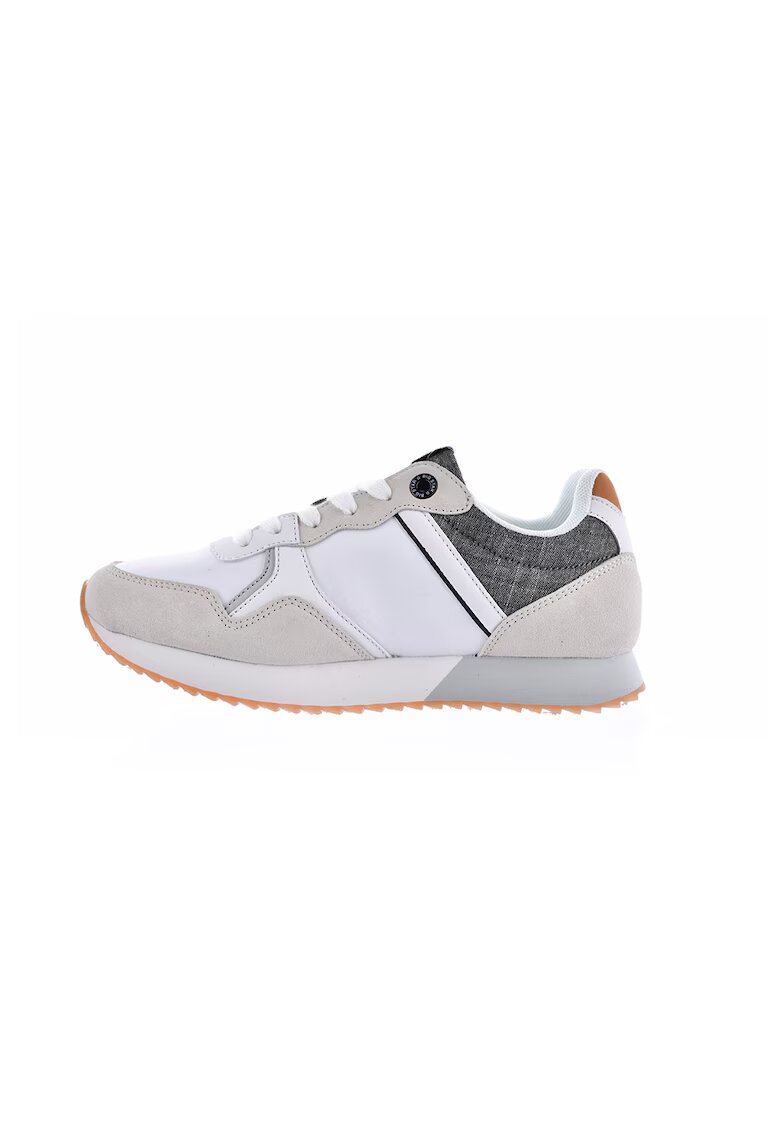 Big Star Pantofi sport cu garnituri de piele intoarsa - Alb/Gri deschis