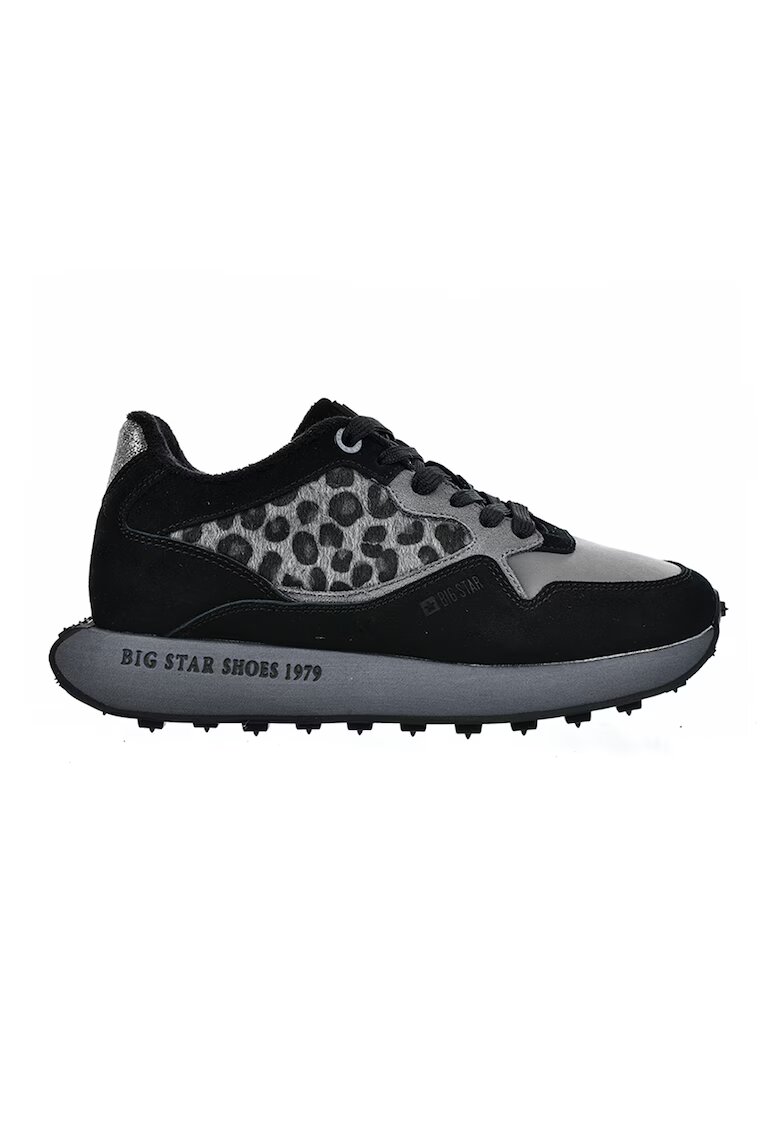 Big Star Pantofi sport cu garnituri de piele intoarsa - Negru/Gri