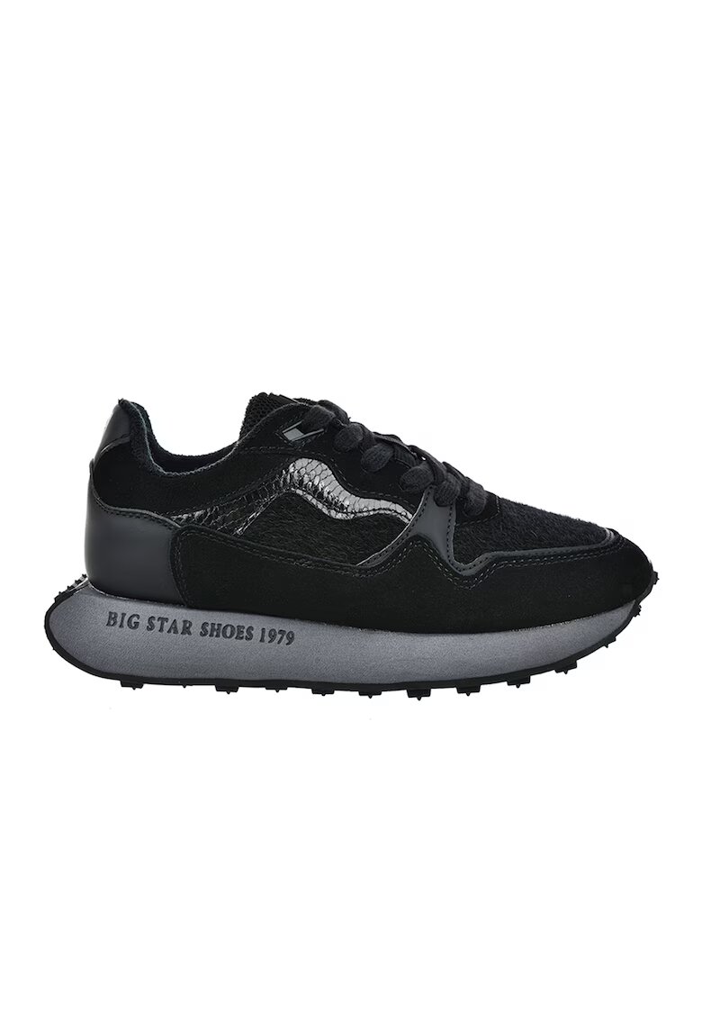Big Star Pantofi sport cu garnituri de piele intoarsa - Negru/Gri antracit