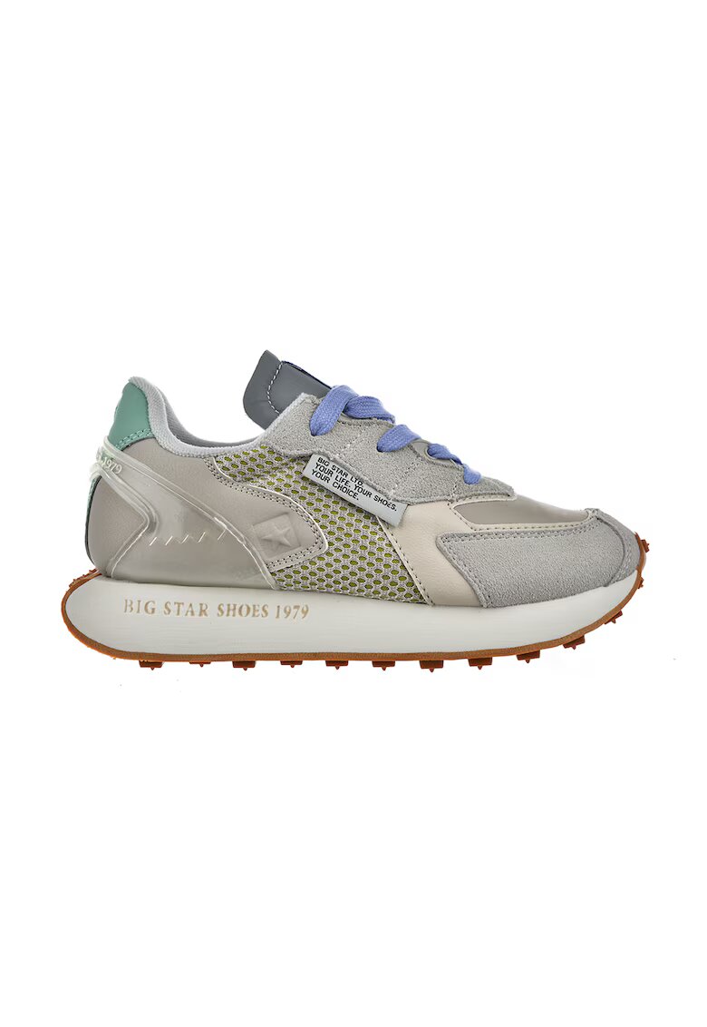 Big Star Pantofi sport cu garnituri din piele intoarsa - Bej deschis