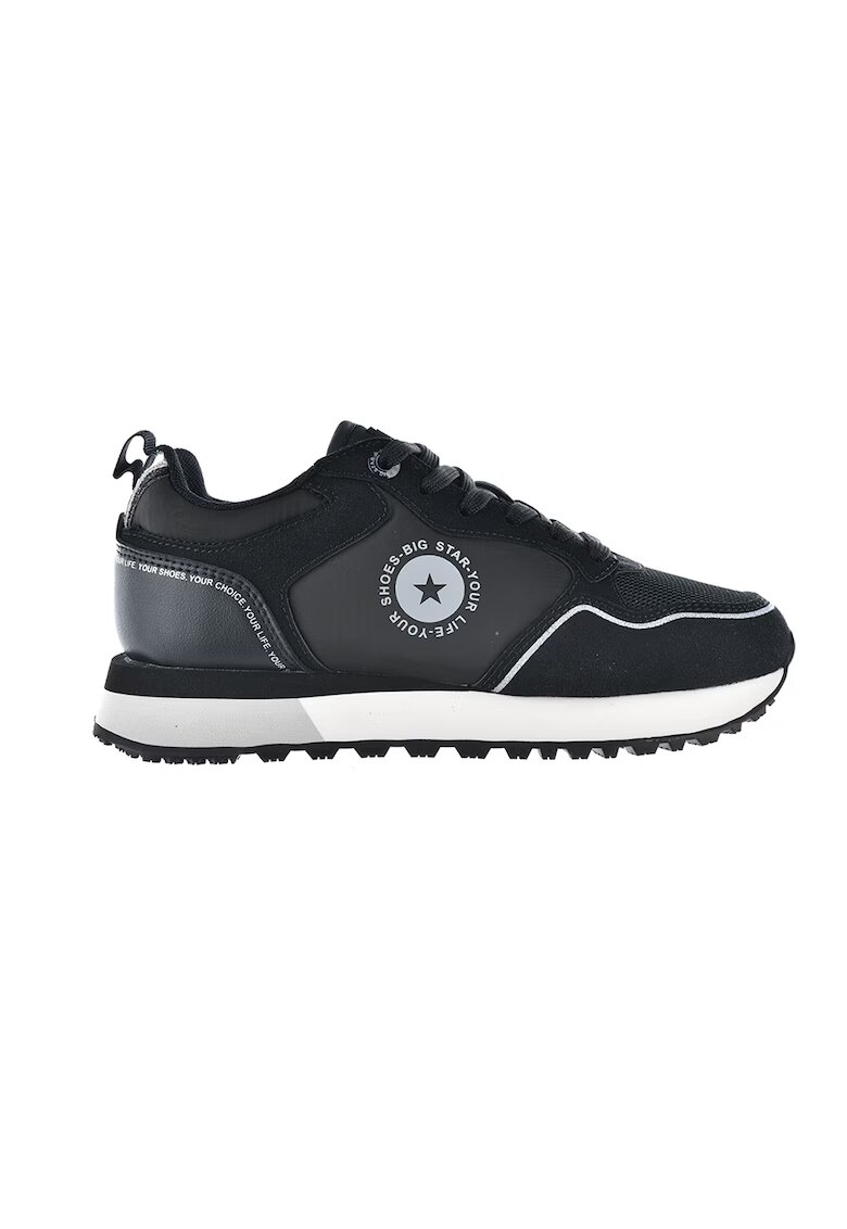 Big Star Pantofi sport cu garnituri din piele intoarsa ecologica - Negru