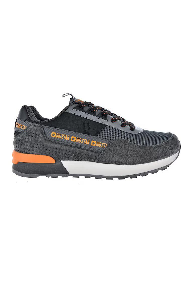 Big Star Pantofi sport cu insertii din piele intoarsa - Gri inchis