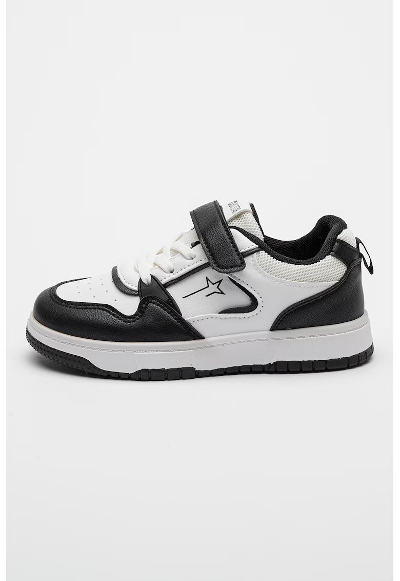 Big Star Pantofi sport de piele ecologica cu velcro - Negru/Alb optic
