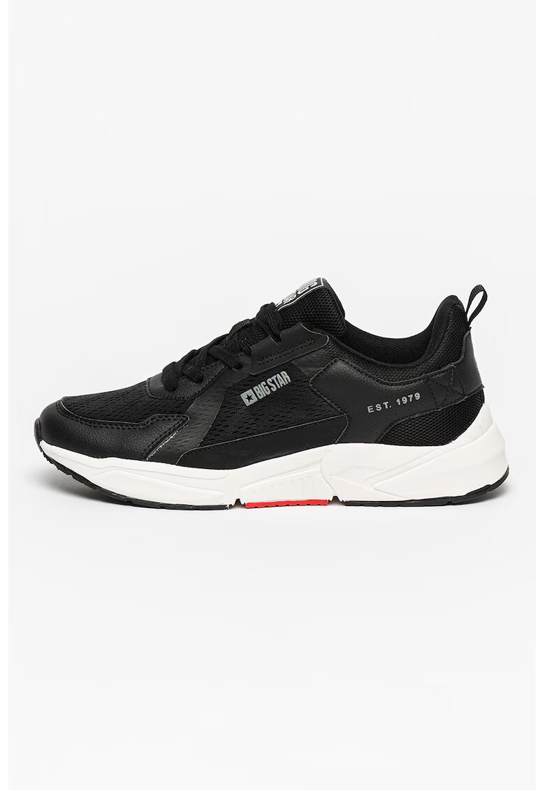 Big Star Pantofi sport de piele ecologica si material textil - Negru