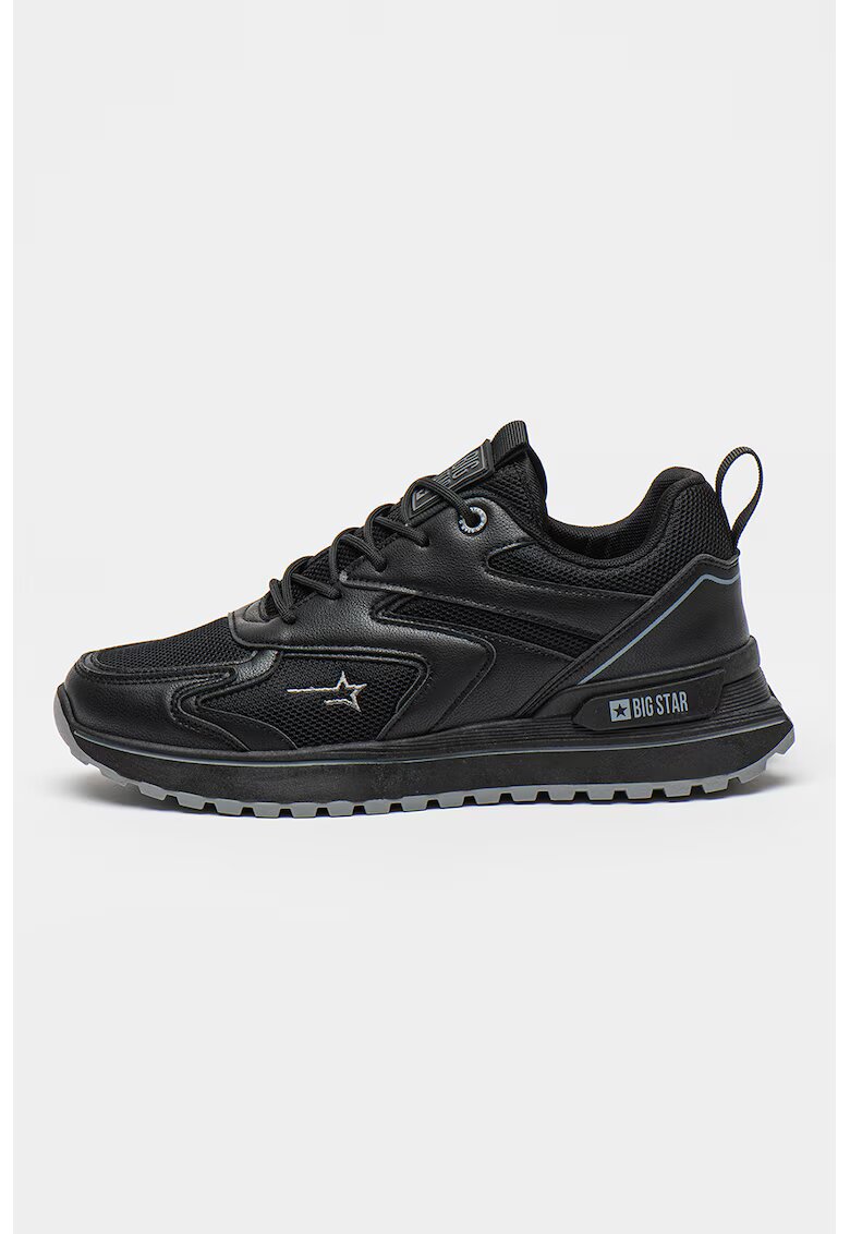 Big Star Pantofi sport de piele ecologica si plasa - Negru