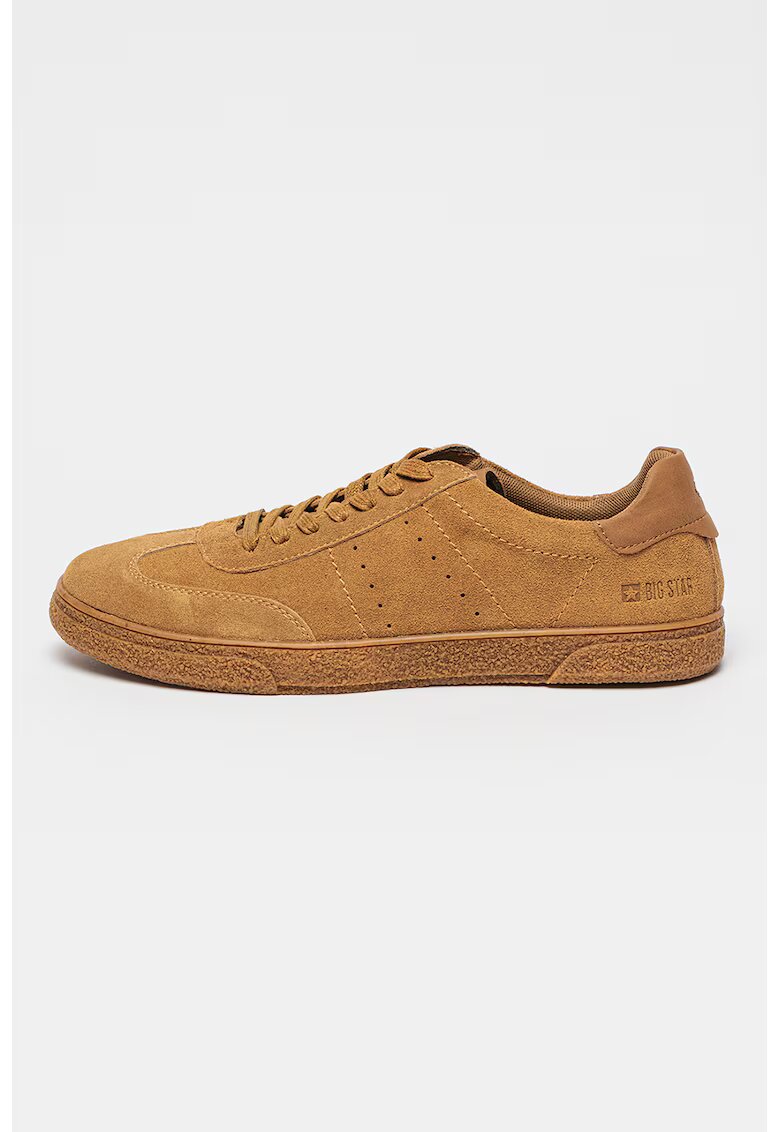 Big Star Pantofi sport de piele intoarsa cu garnituri de piele intoarsa ecologica - Maro deschis
