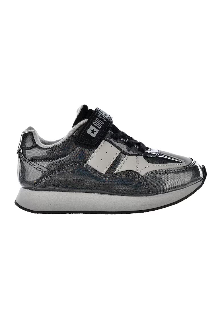 Big Star Pantofi sport din piele ecologica cu inchidere velcro - Negru/Gri inchis