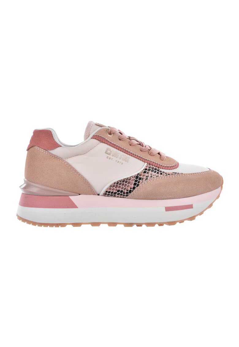 Big Star Pantofi sport flatform colorblock - Roz prafuit