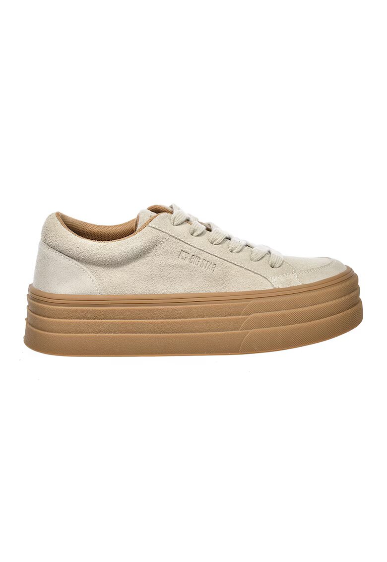 Big Star Pantofi sport flatform de piele intoarsa - Bej