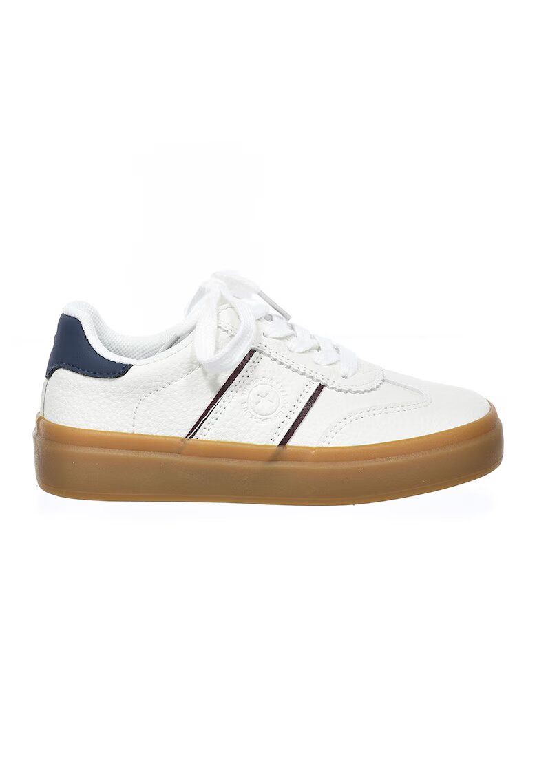 Big Star Pantofi sport low-cut de piele ecologica - Alb/Gri carbune