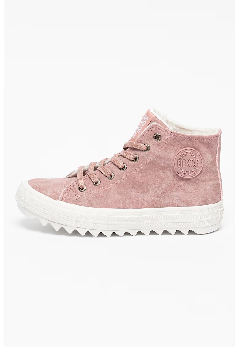 Big Star Pantofi sport mid-high de piele ecologica - Roz prafuit